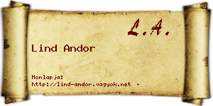 Lind Andor névjegykártya